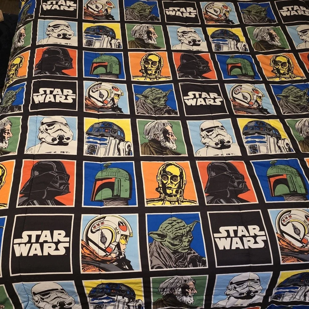 VTG Star Wars Classic Reversible Twin Comforter Vader Yoda Skywalker 84